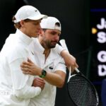 Jannik Sinner consoles Grigor Dimitrov after his injury