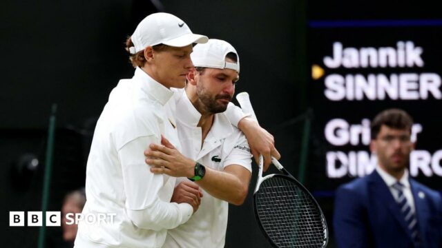 Jannik Sinner consoles Grigor Dimitrov after his injury
