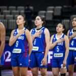 Ženy Gilas Pilipinas počas klasifikačného zápasu Ázie pohára FIBA 2025 proti Južnej Kórei.