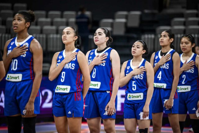 Ženy Gilas Pilipinas počas klasifikačného zápasu Ázie pohára FIBA 2025 proti Južnej Kórei.