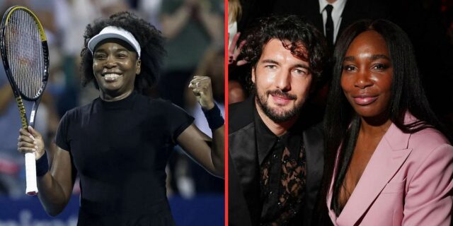 Venuša Williams prichádza do rúk počas prvého kola prvého kola proti Peyton Stearns v roku 2025 Mubadala Citi DC Open (Zdroj: Getty)