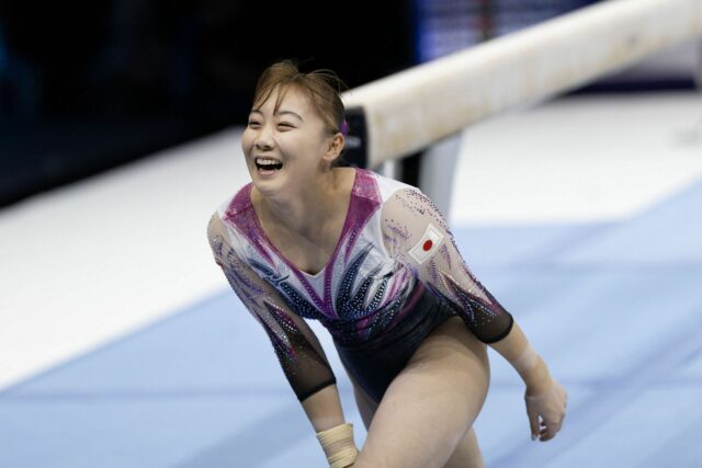Shoko Miyata v umeleckej gymnastike NHK Trophy 2024 - Zdroj: Getty