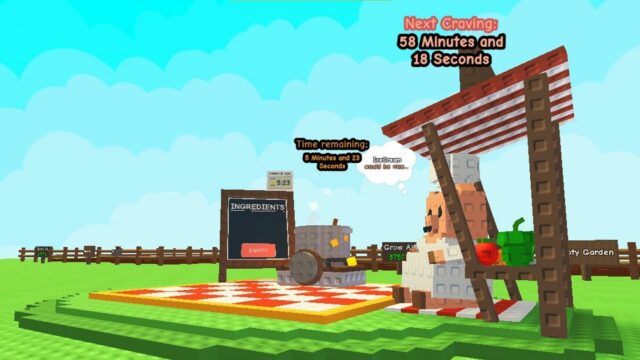 Koláč v raste v záhrade (obrázok cez Roblox)