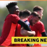 Man United brankár Andre Onana v akcii proti Lyonovi v minulej sezóne