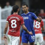 Bruno Fernandes a Everton Forward Iliman Ndiaye sa pripojil k ohnivému konfliktu