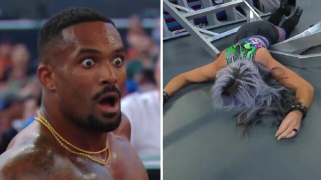 Candice Lerae zasahuje do zápasu tímu mužov WWE; sa prechádza cez rebrík 

