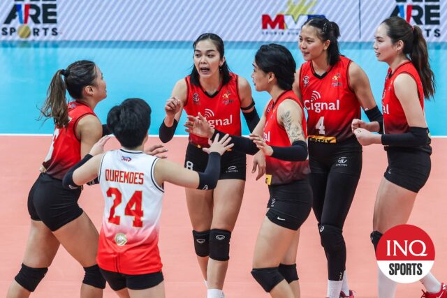Erika Santos a Spikers Cignal HD na PVL vo štvrťfinále prehliadky. Nabíjačky akari
