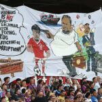 FA má preskúmať banner, ktorý zobrazujú fanúšikovia Crystal Palace počas nedeľného zápasu Mocking Nottingham Forest Evangelos Marinakis