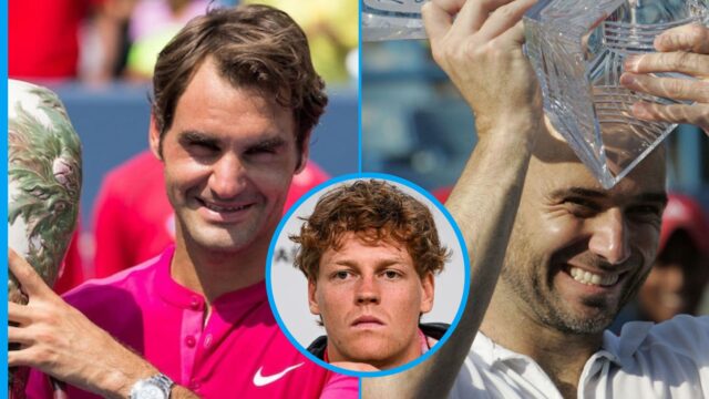 Ft Roger Federer, Andre Agassi

