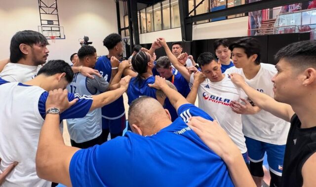 Gilas Pilipinas počas svojej prvej praxe v Jeddah v Saudskej Arábii pred Fiba Asia Cup v roku 2025.