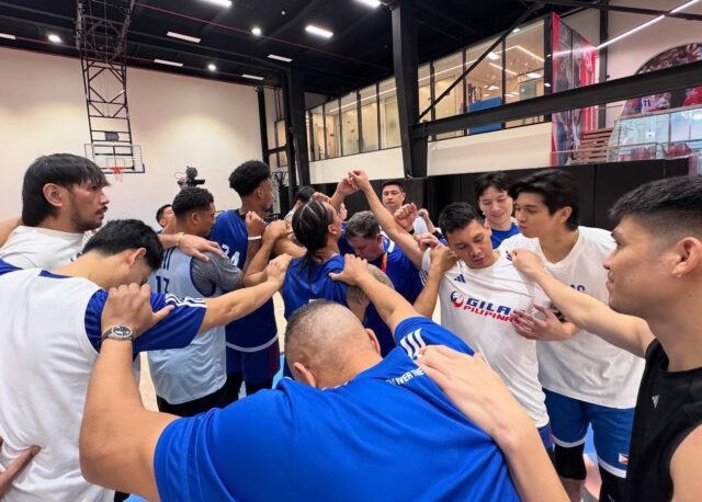 Gilas Pilipinas počas svojej prvej praxe v Jeddah v Saudskej Arábii pred Fiba Asia Cup v roku 2025.