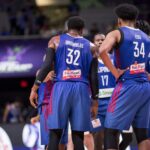 Gilas Pilipinas počas hry proti čínskym Taipei v Fiba Asia Cup 2025.