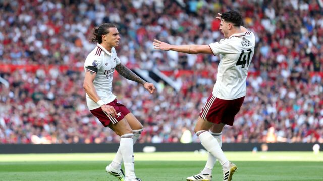Víťaz Riccardo Calafiori proti Manchester United bol štvrtým gólom jeho kariéry Arsenalu