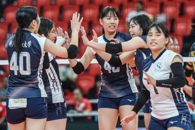 Univerzita Kobe Shinwa počas invitačnej hry PVL proti Zus Coffee Thunderbelles.