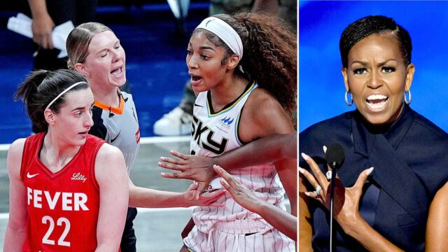 Michelle Obama váži Caitlin Clark-Angele Reese Wnba Rivalry

