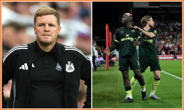 Brentford Striker Yoane Wars in Action