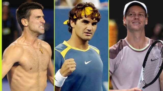 Novak Djokovic, Jannik Sinner, Roger Federer Star



