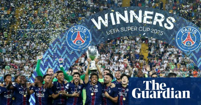 Nuno Mendes sa zúčastňuje PSG Party s Super Cup Shooting Víťazné ostrohy | Uefa super pohár

