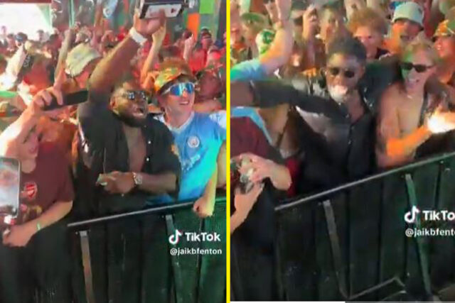 Oslavy Micah Richards s nasledovníkmi, keď tanečuje do zbierky DJ Richards bol v dave na debute Lescottovho festivalu v nedeľu v čítaní