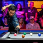 Filipínsky Johann Chua v americkom majstrovstvách bazénu v letovisku Harrah's Resort and Casino v Atlantic City v štáte NJ.