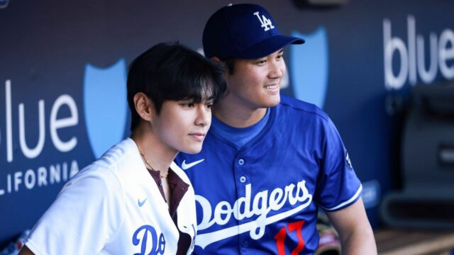 Pozície BTS V s Shohei Ohtani, Hodí Dodgers počiatočné ihrisko 

