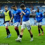 Rangers, Raskin a Tavernier Association po domácej porážke v minulej sezóne Motherwell