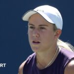 Sonay Kartal waits to return a serve at the 2025 US Open