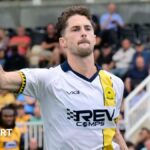 Jordan Young celebrates scoring for Torquay