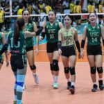 University of San Carlos Lady Warriors počas zápasu proti Nadácii University of Southern Filippines v Národnej pozvánke Shakey's Super League