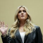 Riley Gaines v kreslenom spojení s prípadom Larryho Nassara uprostred sporu so Simone Biles (zdroj obrázka: Getty)