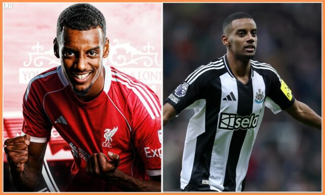 Alexander Isak oslavuje bodovanie pre Newcastle proti Ipswichovi