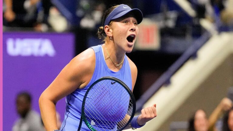 Amanda Anisimová poskytuje svoj úsudok o hre Aryna Sabalenka v Spojených štátoch Open Last