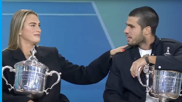 Aryna Sabalenka robí ponižujúcu chybu pri stretnutí s Carlosom Alcarazom 

