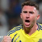 Spanish defender Aymeric Laporte celebrates