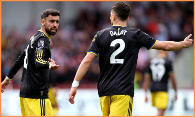 Harry Maguire v akcii pre Man United proti Brentforde