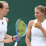 Mika Stojsavljevic of Great Britain speaks with Hannah Klugman of Great Britain