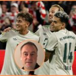 Harry Kane oslavuje bodovanie pre Bayern Mníchov proti Werderovi Bremenovi