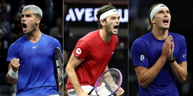 Taylor Fritz a Carlos Alcaraz objatia po strete Laver Cup | Zdroj obrázka: Getty