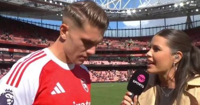 Viktor Gyokeres hovorí s TNT Sports po víťazstve 3-0 nad Nottinghamským lesom.