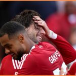 Cody Gakpo oslavuje cieľ pre Liverpool