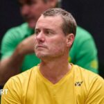 Lleyton Hewitt, captain of Australia, looks on during the Davis Cup