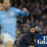 Manchester City proti Manchester United Premier League MatchRuben Amorim Manchester United Manager počas zápasu Premier League medzi Ipswich Town a Manchester United na štadióne Etihad 15. novembra 2024 v Manchestri (Foto: Tom Jenkins)