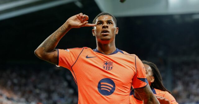 Marcus Rashford v akcii pre Barcelona.