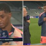 Marcus Rashford oslavuje bodovanie pre Barcelonu proti Newcastle