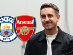 Neville posiela správu o titule PL do „zúfalého“ Arsenalu ako Man City „purr“ vs Chelsea Neville informuje strelcov, že „potrebujú vyhrať“ verzus mužské mesto, pretože Pep's Side Can „Shock“ titul Race