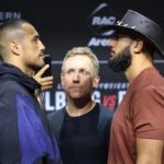Londýn, Anglicko - 22. marca: Carlos Ulberg z Nového Zélandu reaguje po víťazstve proti Jan Blachowicz z Poľska v ľahkom boji v ťažkej váhe počas udalosti UFC Fight Night na O2 22. marca 2025 v Londýne v Anglicku. (Foto: Jeff Bottari/Zuffa LLC)