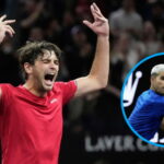 Na obrázku: Carlos Alcaraz počas zmeny koncov v Laver Cup