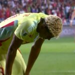 Ferran Torres oslavuje svoj cieľ.