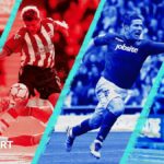 Nathan Redmond celebrates victory for Southampton in 2019, James Beattie in action in 2003, David Norris celebrates for Pompey in 2012 and Harry Redknapp during his time in charge of Portsmouth
