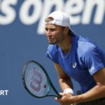 Leandro Riedi in action at the US Open